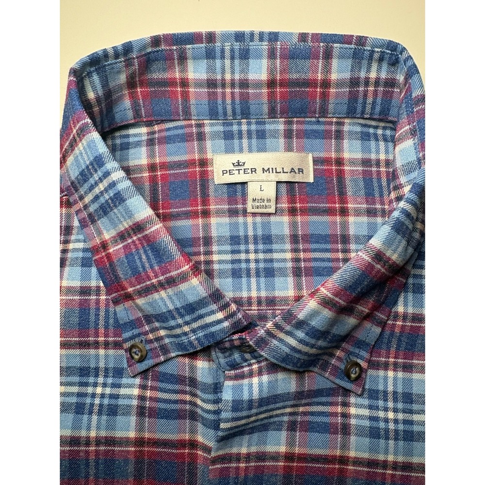 Peter Millar Crown Sport Button Down Plaid Shirt | NWT | Large - Picture 5 of 11